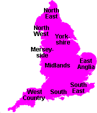 map of england