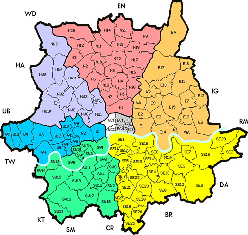 london map postcodes. Accommodations in London: