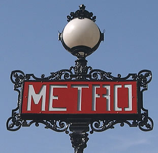 Old-style metro entrance sign